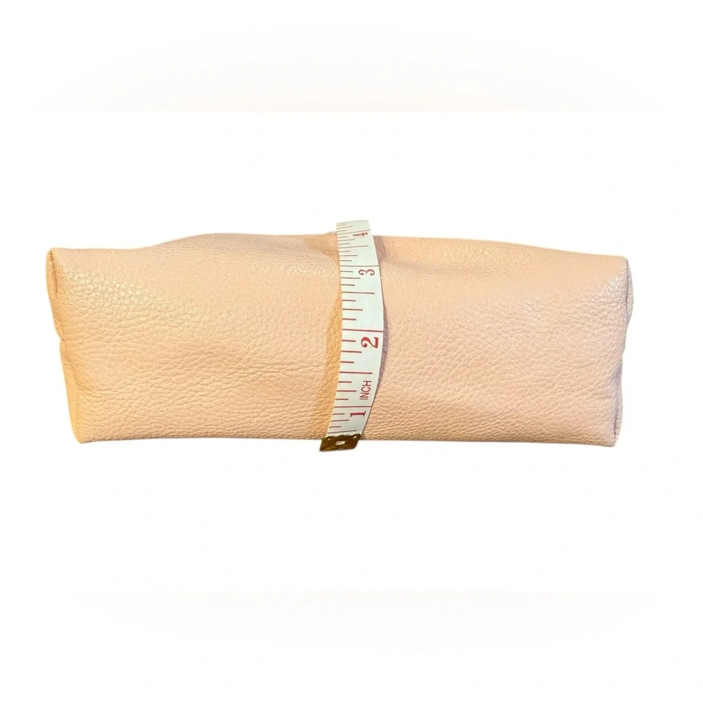 Fossil Pink Cosmetic Bag with Dome Shape and Zipper Closure